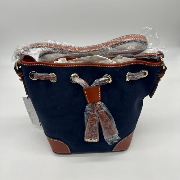 Dooney & Bourke Women Handbags Suede Drawstring Crossbody Navy - Picture 5 of 15